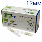 ИГЛЫ КАРПУЛЬНЫЕ 12ММ Х0,3 (30G), 100ШТ., EUROTYPE 1231913424