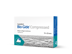 Bio-Gide Compressed 13x25 мм спресованная резорбируемая двухслойная барьерная мембрана повышенной плотности 500362